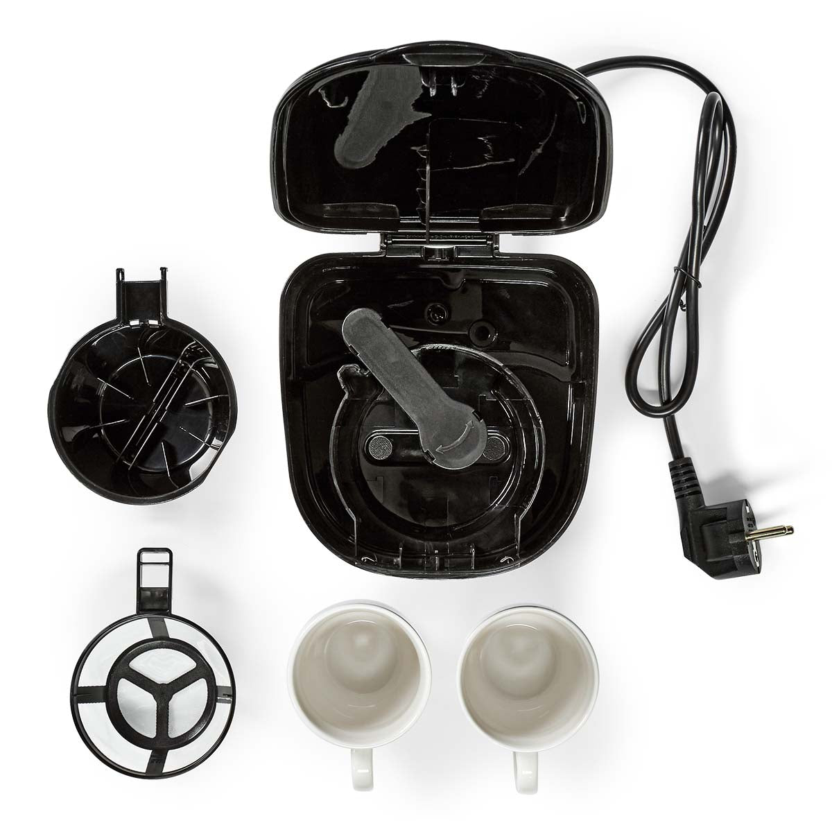 Kompakte Kaffeemaschine | 2 Porzellantassen | 0,25 l | 450 W | Automatische Abschaltung | Schwarz