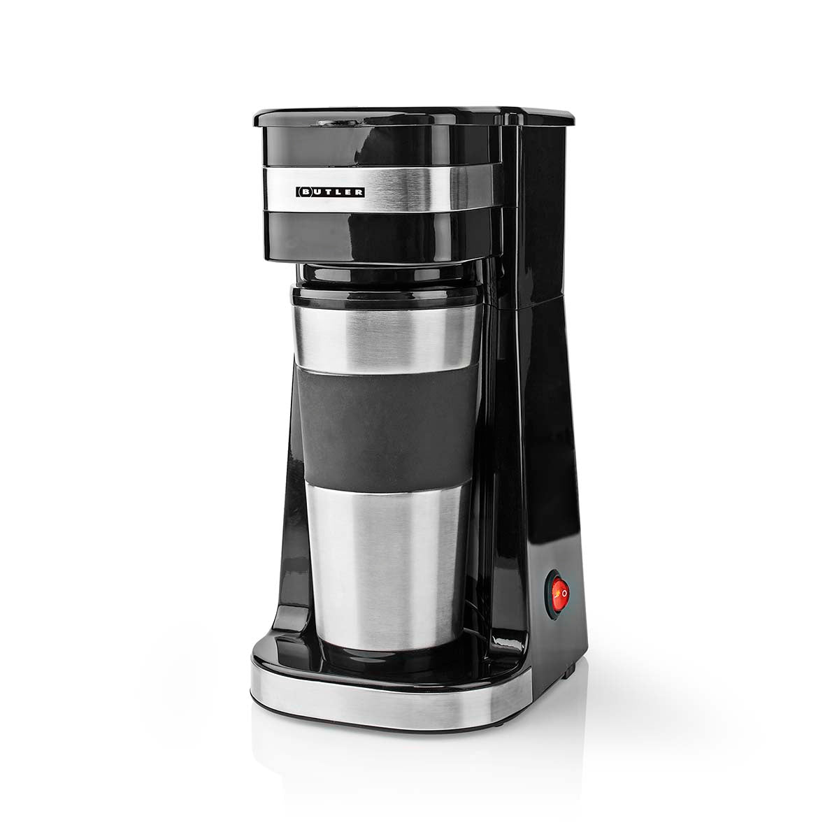 Einzelportions-Kaffeemaschine | 0,4 l | 750 W | Isolierter Reisebecher | Automatische Abschaltung | Schwarz