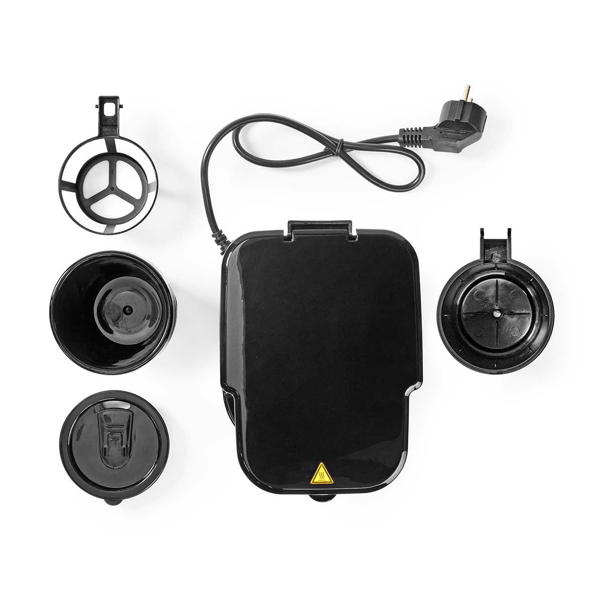 Einzelportions-Kaffeemaschine | 0,4 l | 750 W | Timer-Funktion | Isolierter Reisebecher | Automatische Abschaltung | LCD-Display | Schwarz