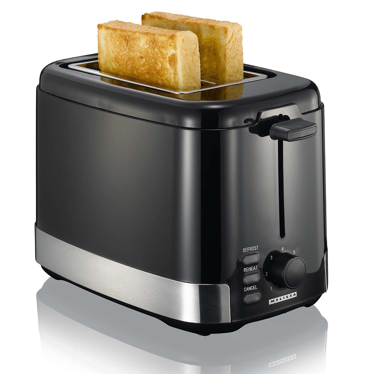 Hochkant-Toaster 2 Scheiben 800W Schwarz/Edelstahl