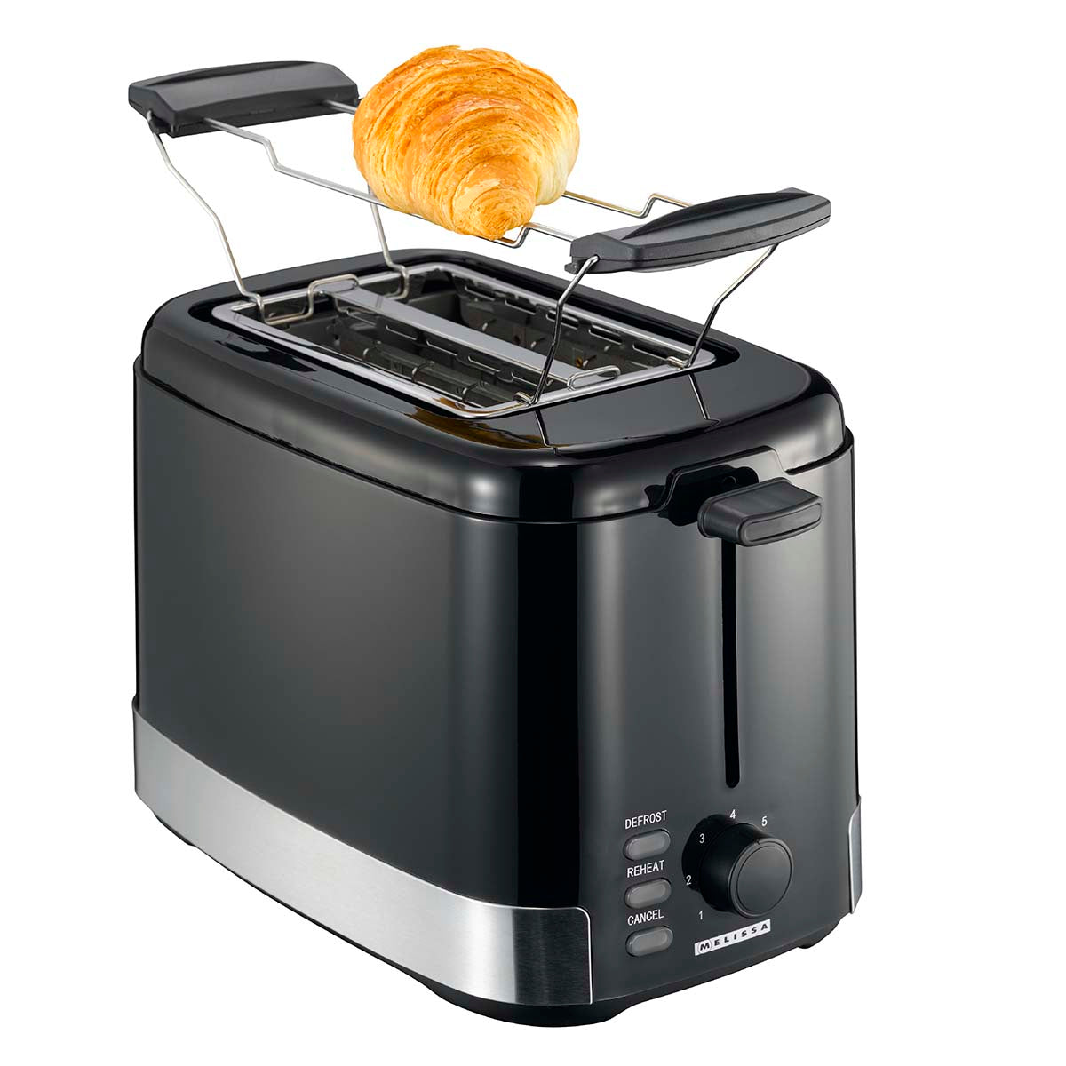 Hochkant-Toaster 2 Scheiben 800W Schwarz/Edelstahl