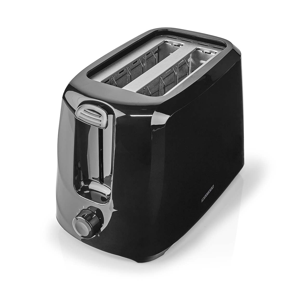 Toaster | 2 Schlitze | 700 W | 6 Bräunungsstufen | Herausnehmbares Krümelfach | Abbruchfunktion | Schwarz