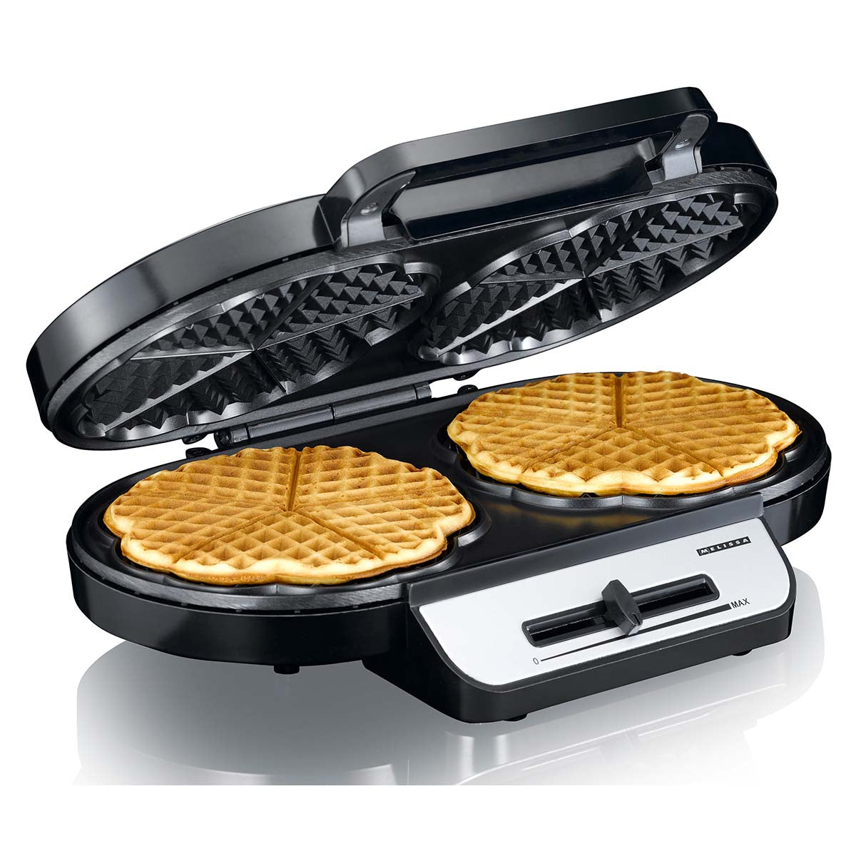 Doppel-Waffeleisen 1200W Schwarz/Edelstahl