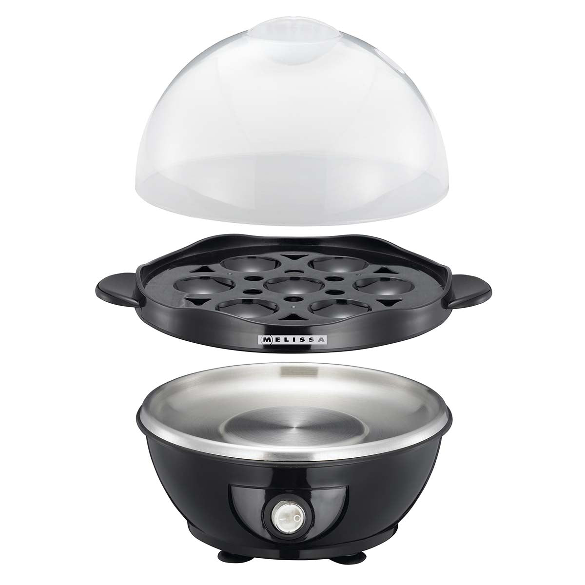 Eierkocher 7 Eier mit transparenter Taste 360W Schwarz