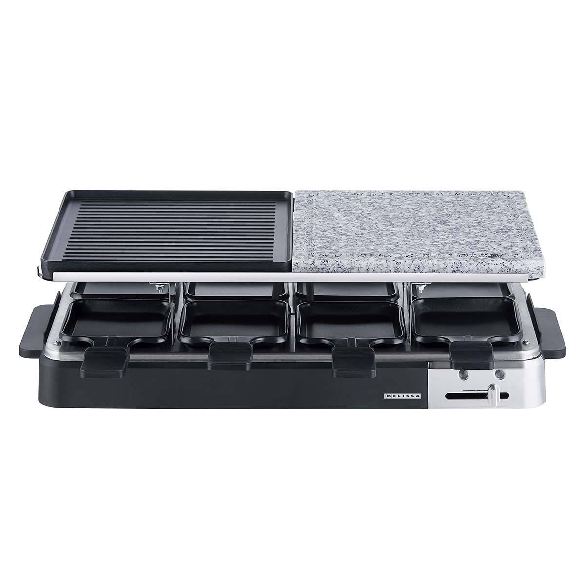 8 Personen Raclette-Grill/Steinplatte schwarz