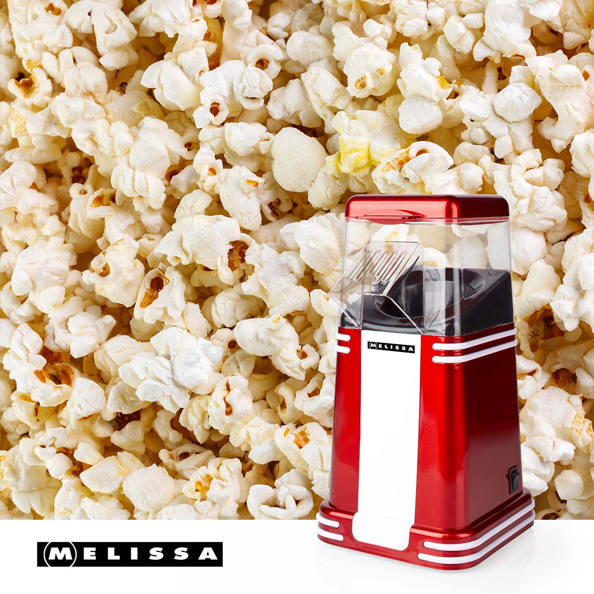 Popcorn-Maker | 60 g | 1200 W | 2 - 4 min | Rot/Weiß