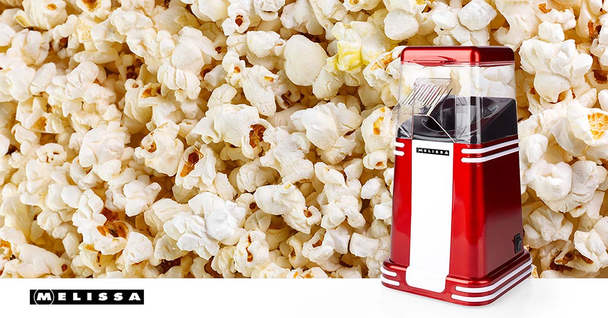 Popcorn-Maker | 60 g | 1200 W | 2 - 4 min | Rot/Weiß