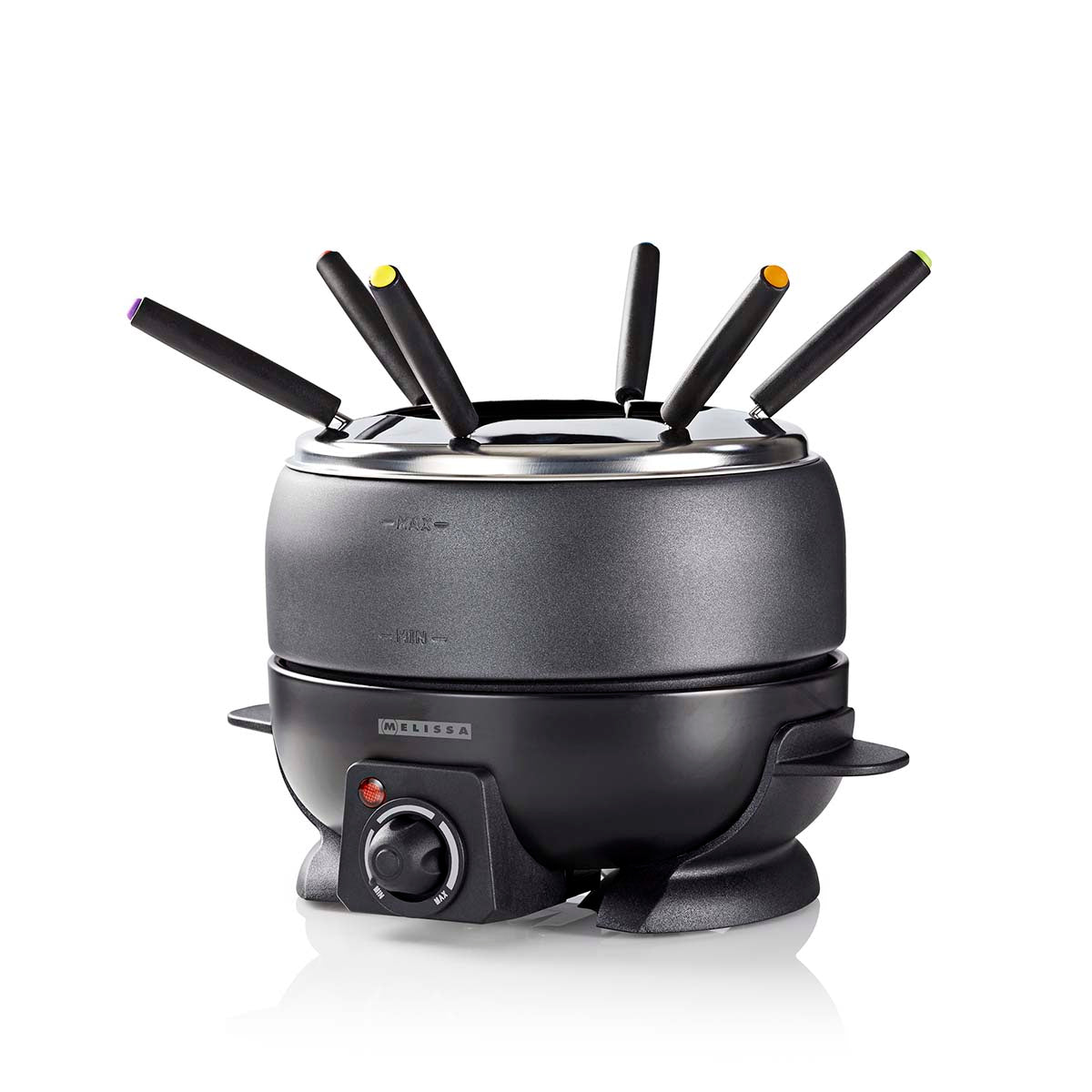 Fondue-Set | 6 Personen | 2,3 l | Einstellbare Temperaturregelung | 800 W | Cool-Touch-Griffe | Anti-Rutsch-Füße | Überhitzungsschutz
