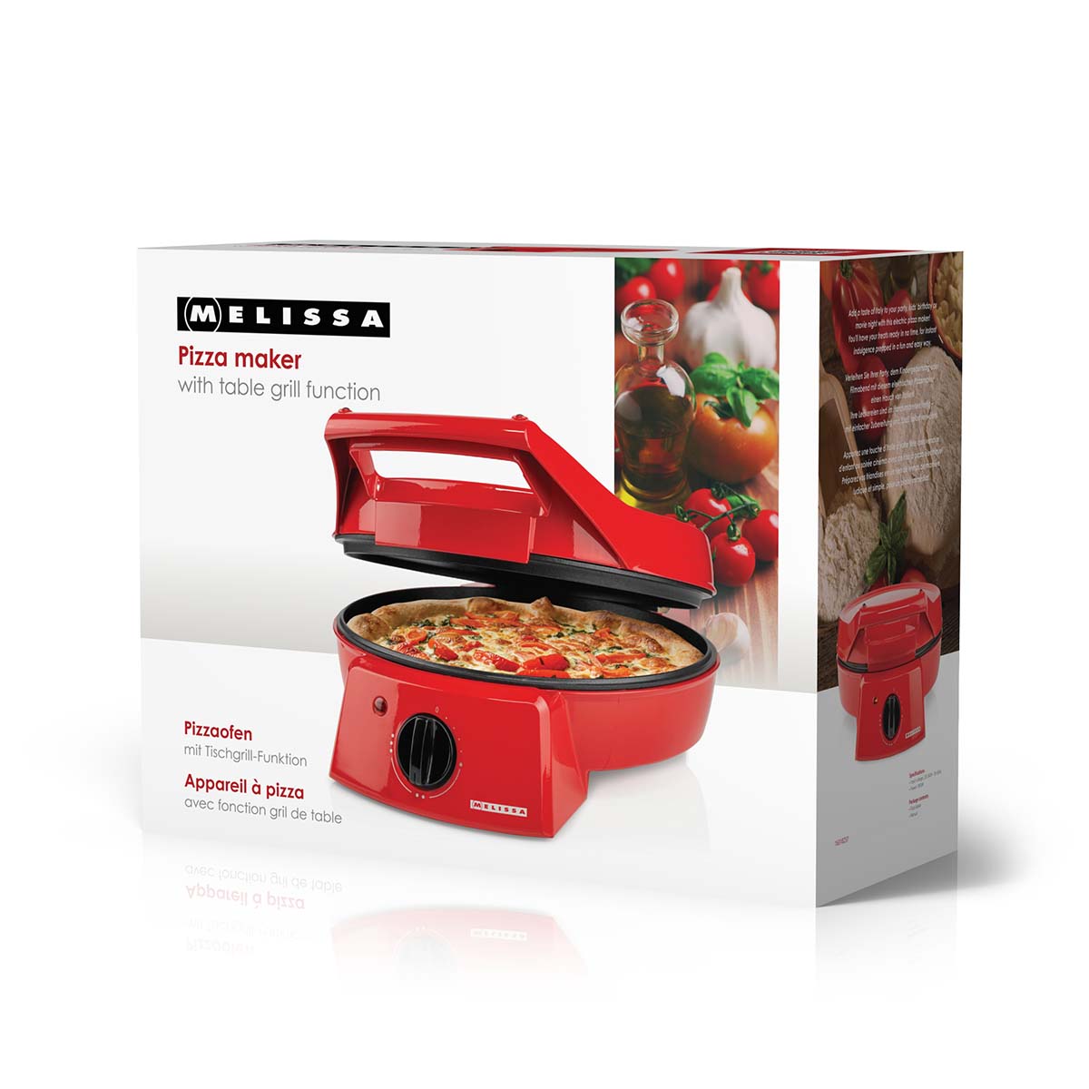 Pizzabäcker & Grill | 30 cm | Einstellbare Temperaturregelung | 1800 W