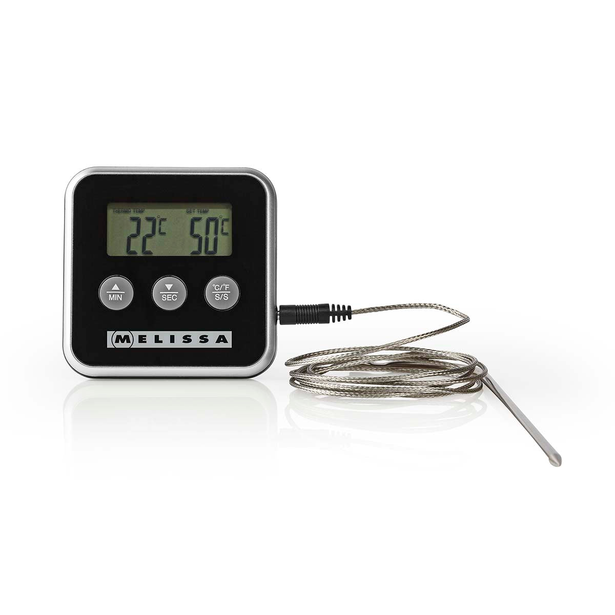 Fleischthermometer | bis zu 250°C | Alarm Timer | LCD Display
