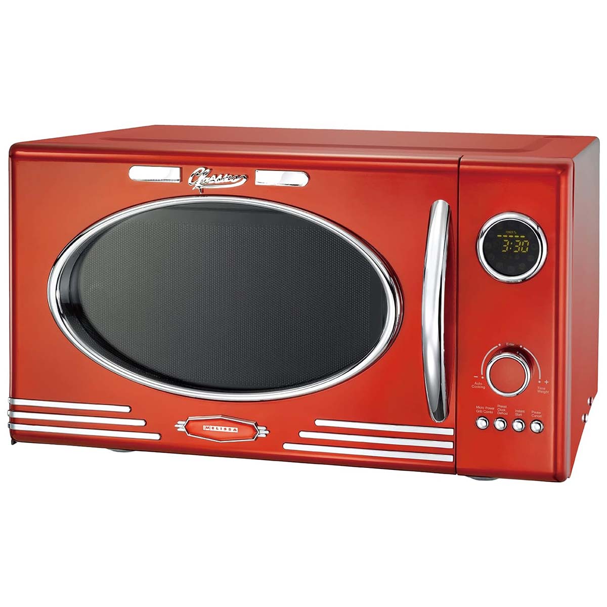 Elektronischer Mikrowellengrill 23L 800W Metallic Rot