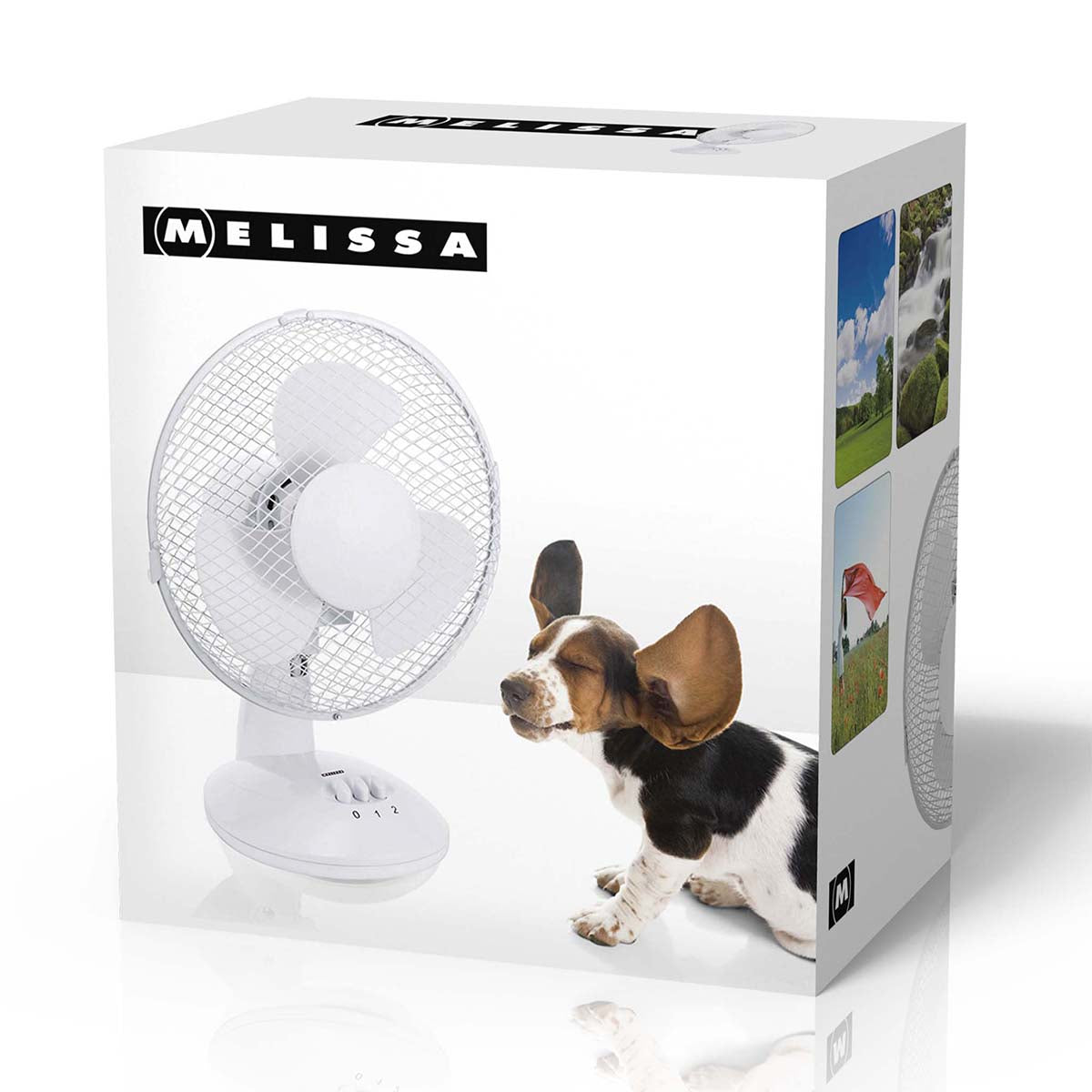 Tischventilator 23cm 25W Weiß