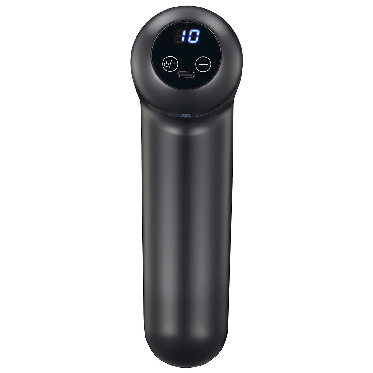 Wiederaufladbare Massagepistole mit LED 4 Köpfe Schwarz