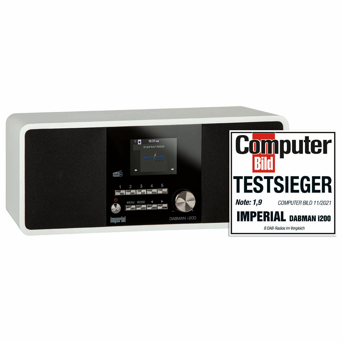 IMPERIAL DABMAN i200 Weiß DAB+ / FM / INTERNET - Testsieger Computerbild !