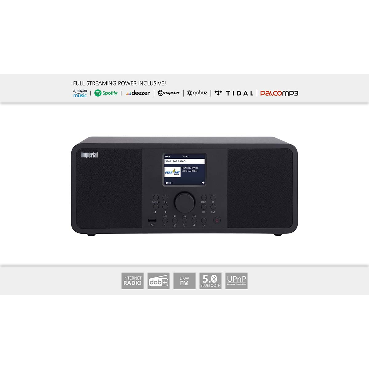 Imperial DABMAN i205 Hybrid-Stereo-Radio für Internet / DAB+ / FM Schwarz