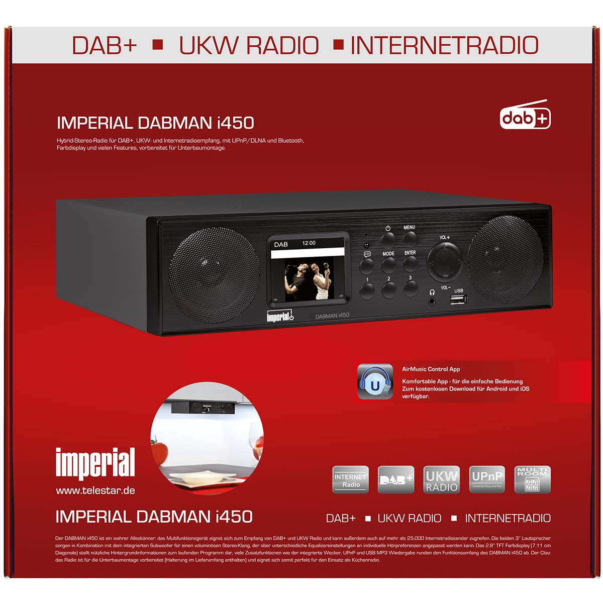 IMPERIAL DABMAN i450 Schwarz DAB+ / FM / INTERNET /BLUETOOTH