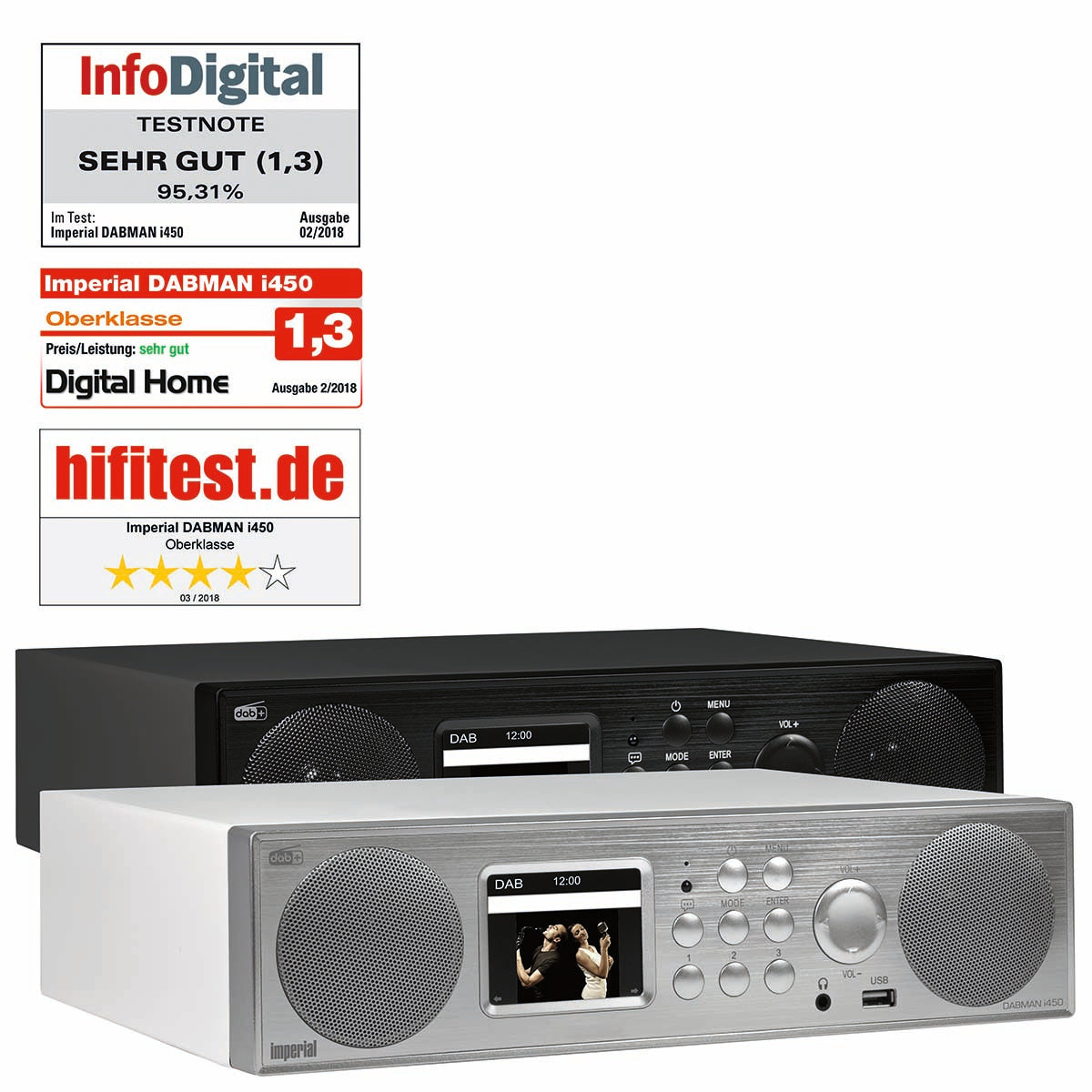 IMPERIAL DABMAN i450 Weiß-Silber DAB+ / FM / INTERNET / BLUETOOTH