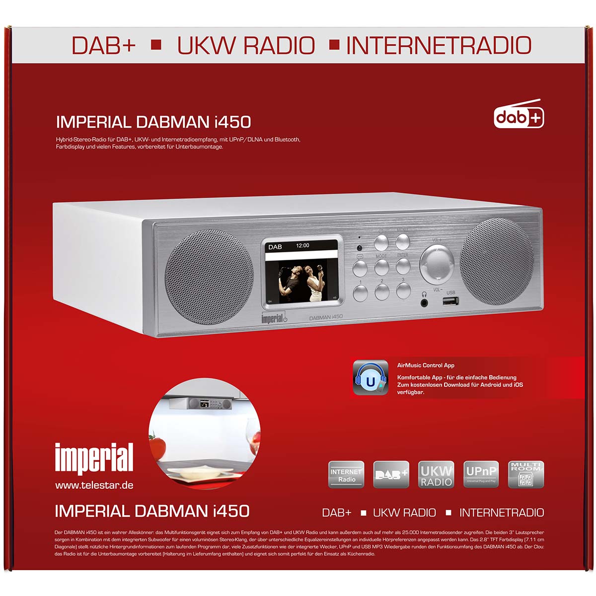 IMPERIAL DABMAN i450 Weiß-Silber DAB+ / FM / INTERNET / BLUETOOTH