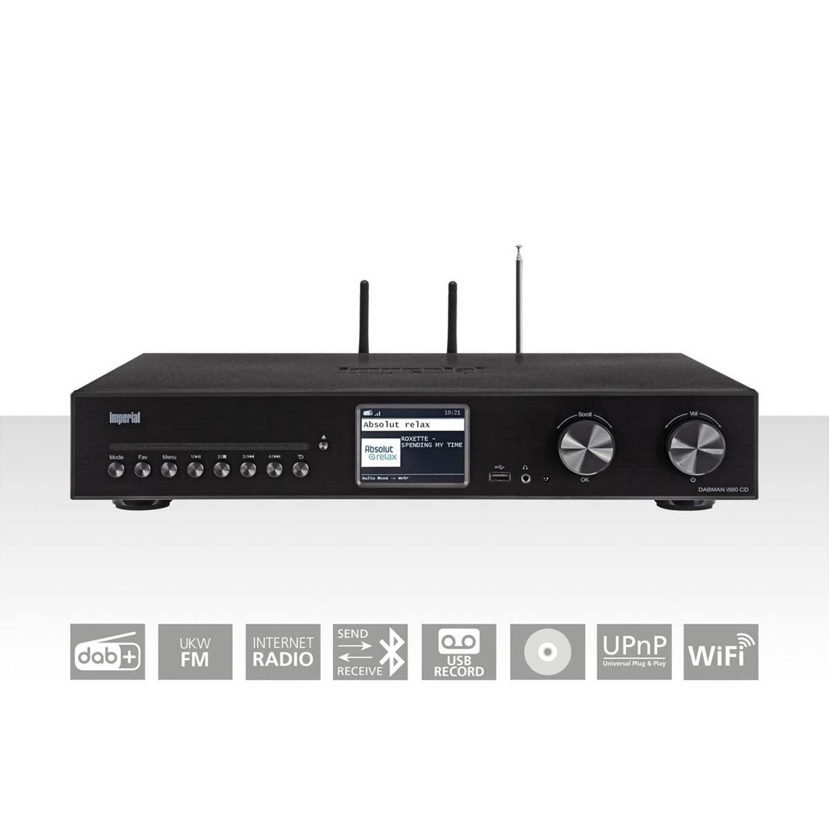 DABMAN i560 CD All-in-One HiFi-System mit Verstärker und CD-Player DAB+ / FM / Internet / Bluetooth Schwarz