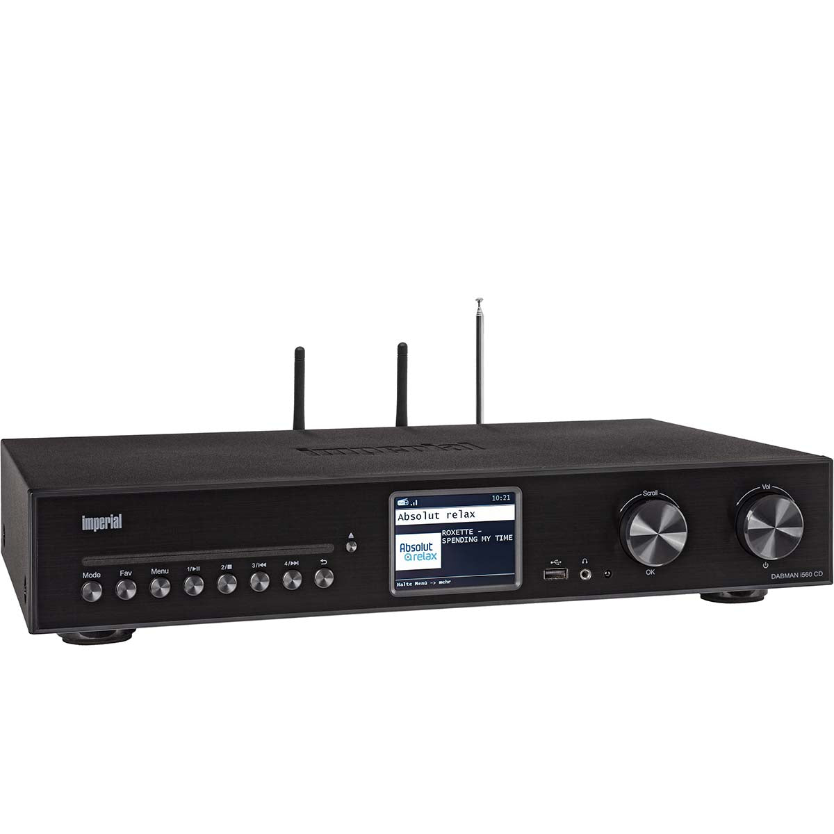 DABMAN i560 CD All-in-One HiFi-System mit Verstärker und CD-Player DAB+ / FM / Internet / Bluetooth Schwarz