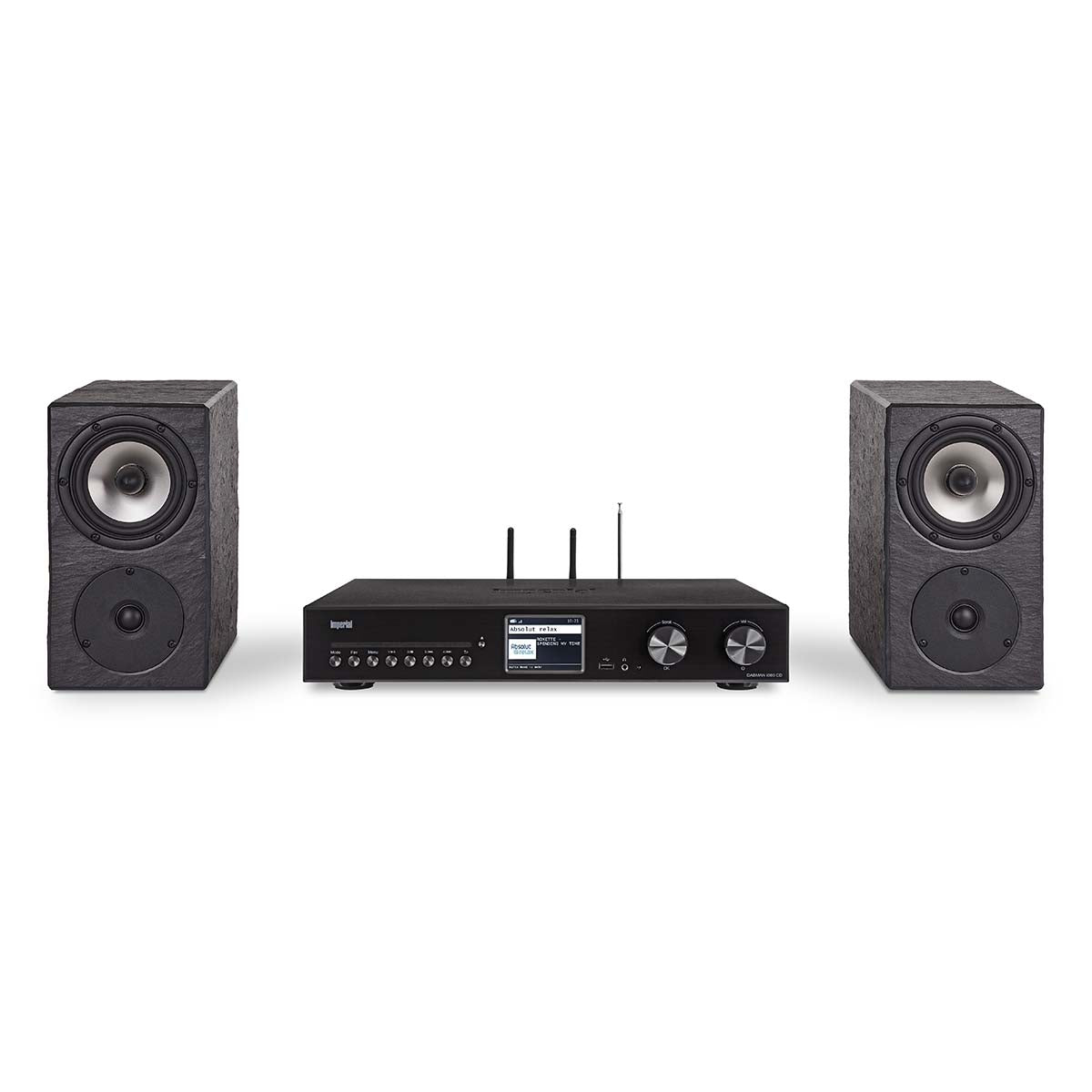 DABMAN i560 CD All-in-One HiFi-System mit Verstärker und CD-Player DAB+ / FM / Internet / Bluetooth Schwarz