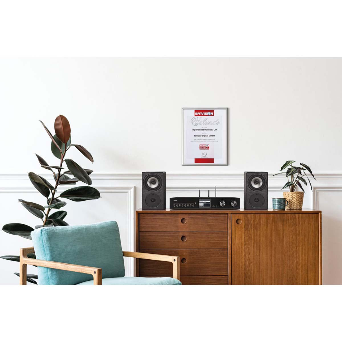 DABMAN i560 CD All-in-One HiFi-System mit Verstärker und CD-Player DAB+ / FM / Internet / Bluetooth Schwarz