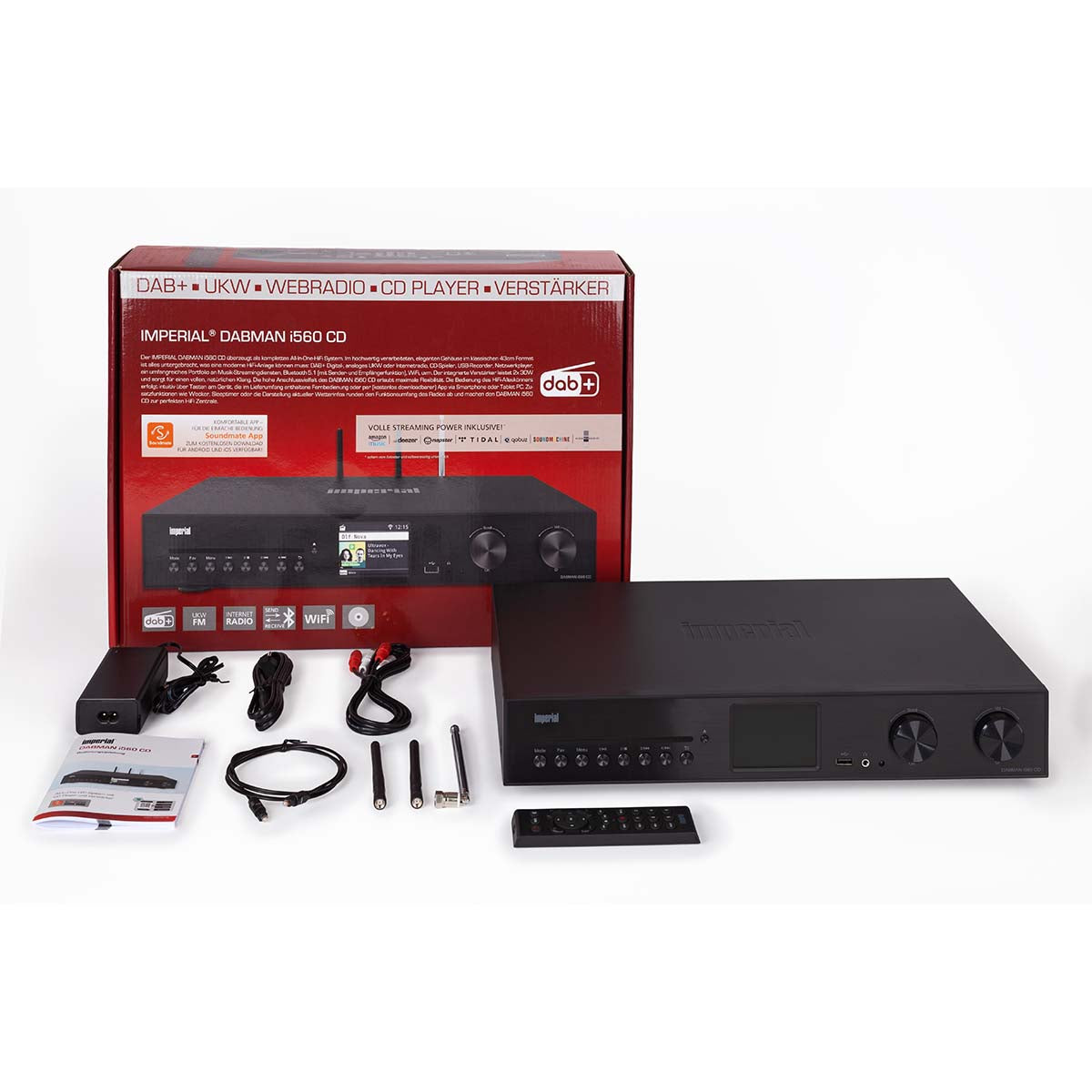 DABMAN i560 CD All-in-One HiFi-System mit Verstärker und CD-Player DAB+ / FM / Internet / Bluetooth Schwarz