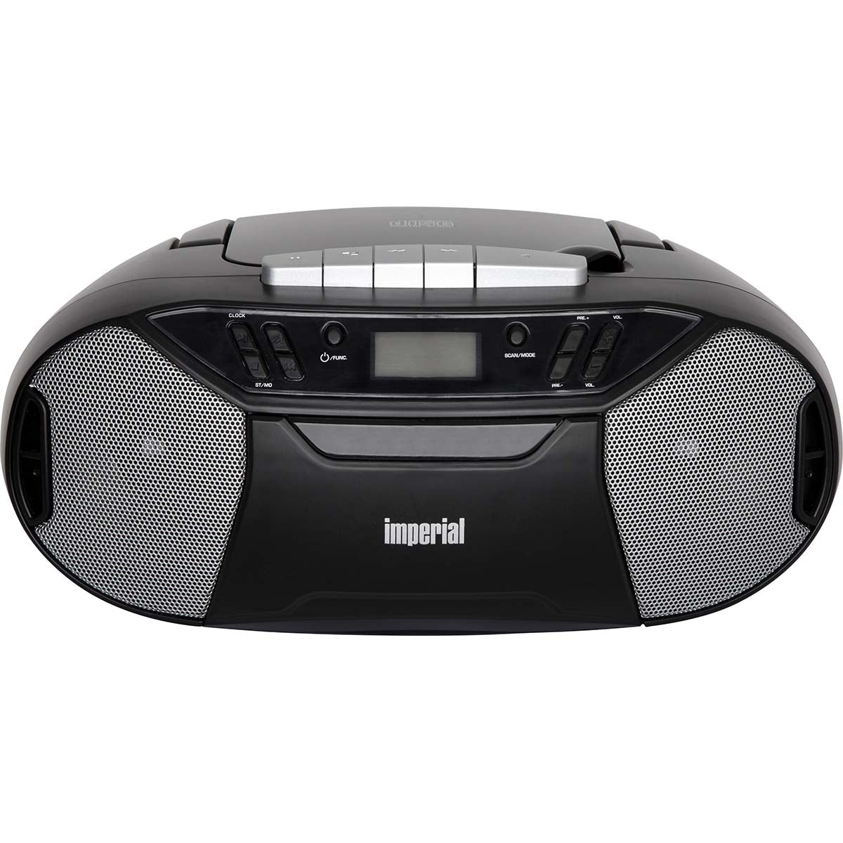 PBB 1 Compacte tragbare Boombox mit CD-Player, Kassettendeck und FM-Radio