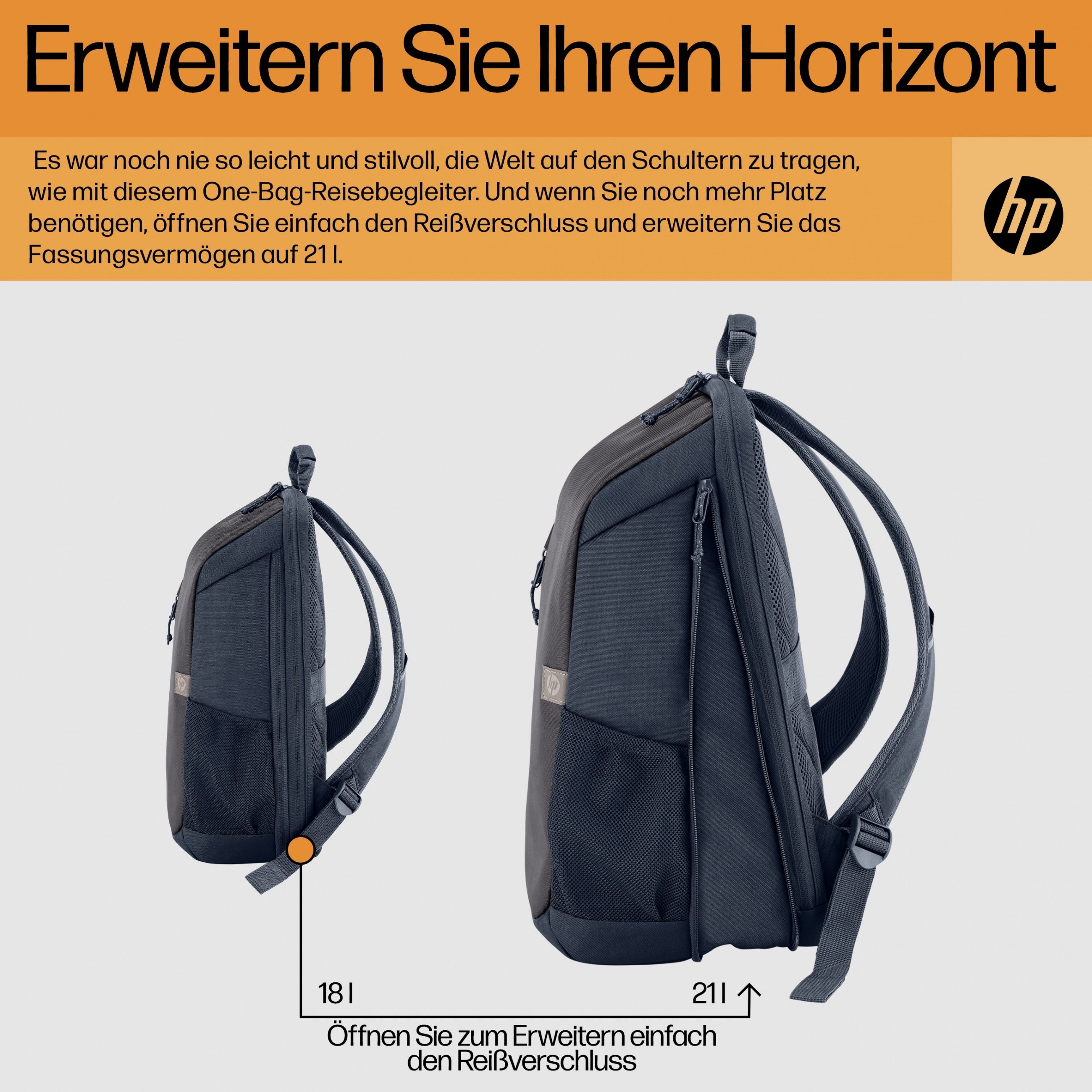 HP Travel 18 Liter 15.6inch Iron Grey Laptop Backpack