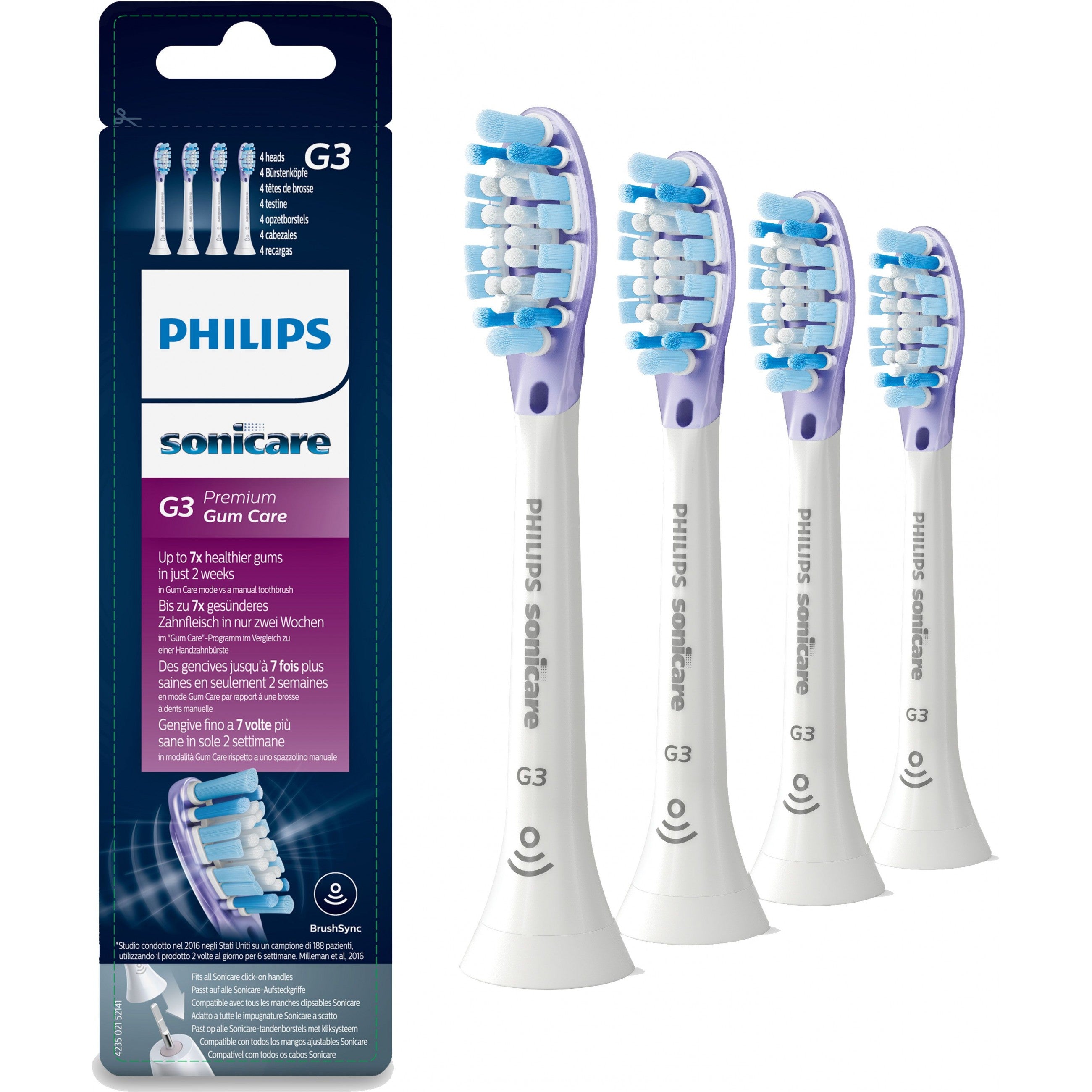 Philips Zahnbürste Zubehör Sonicare Premum G3 White - weiß - 4er