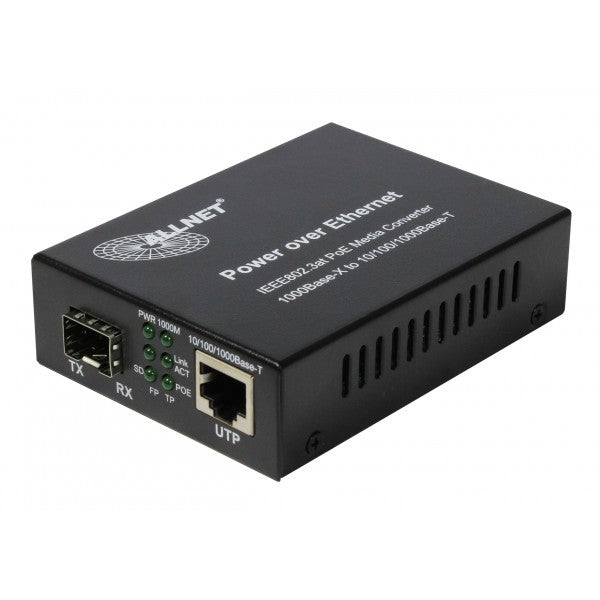 Z ALLNET Medienkonverter PoE (15,4W/30W) auf 1000BASE-SX/LX Single-/ Multimode SFP Mini-GBIC Anschluss ALL-MC202P-SFP1-PoE