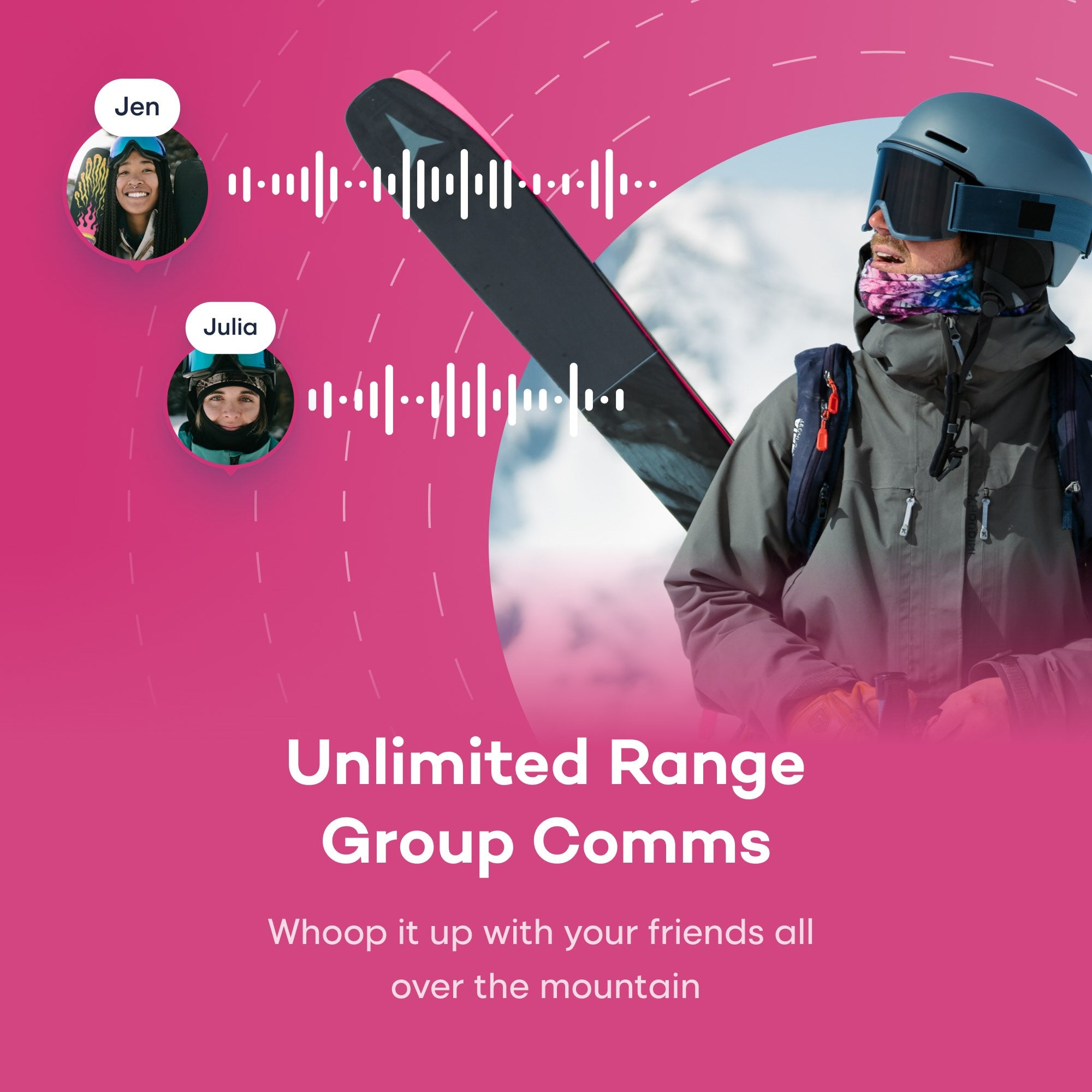 Aleck Nunchucks (2-pack) - Audio- und Kommunikations-Headset mit Push-To-Talk Technologie für Ski & Snowboard von Aleck