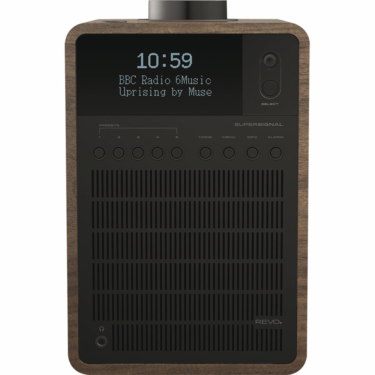 SuperSignal DAB+ / FM / Bluetooth Kombi-Radio Walnuss-Schwarz
