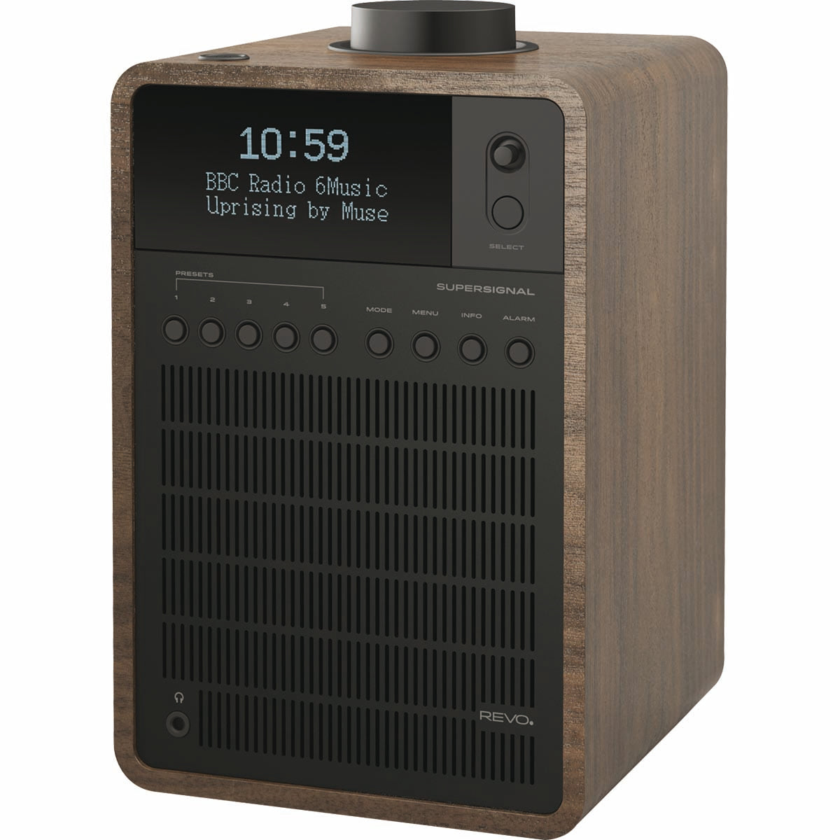 SuperSignal DAB+ / FM / Bluetooth Kombi-Radio Walnuss-Schwarz