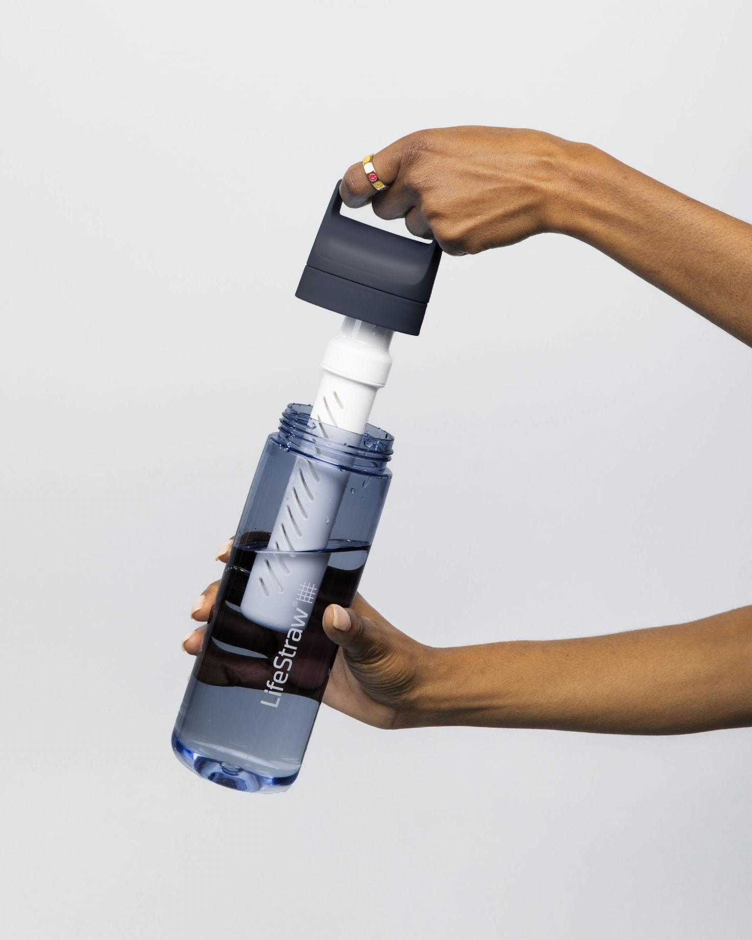 LifeStraw Go 650ml (aegean sea) - Wasserflasche aus recyceltem Kunststoff mit Filter (2-Stage) von LifeStraw