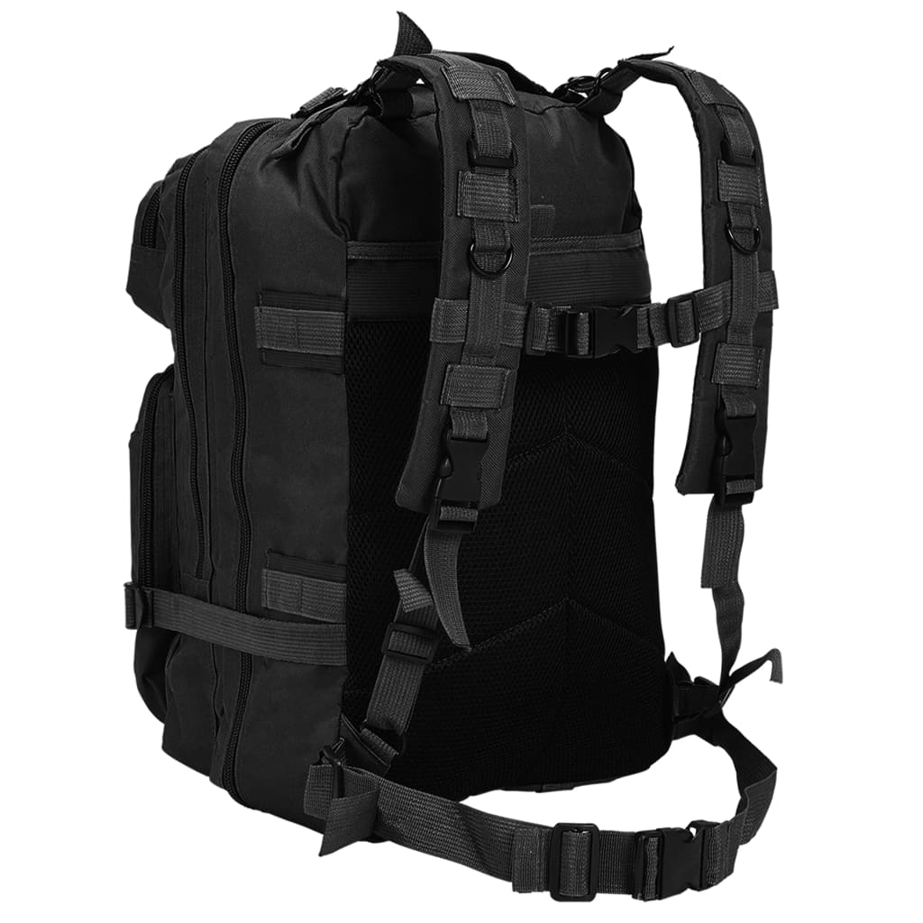 vidaXL Rucksack Armee-Stil 50 L Schwarz