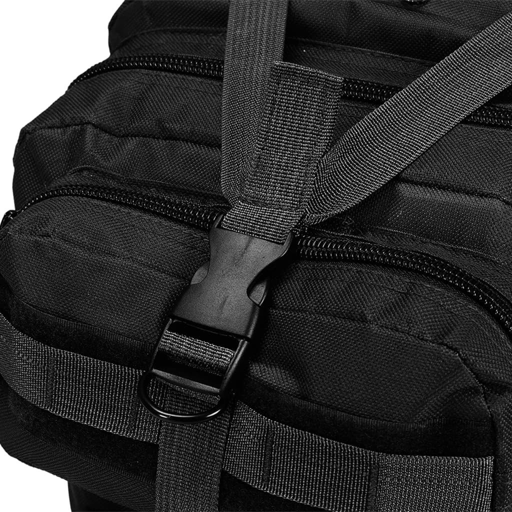 vidaXL Rucksack Armee-Stil 50 L Schwarz