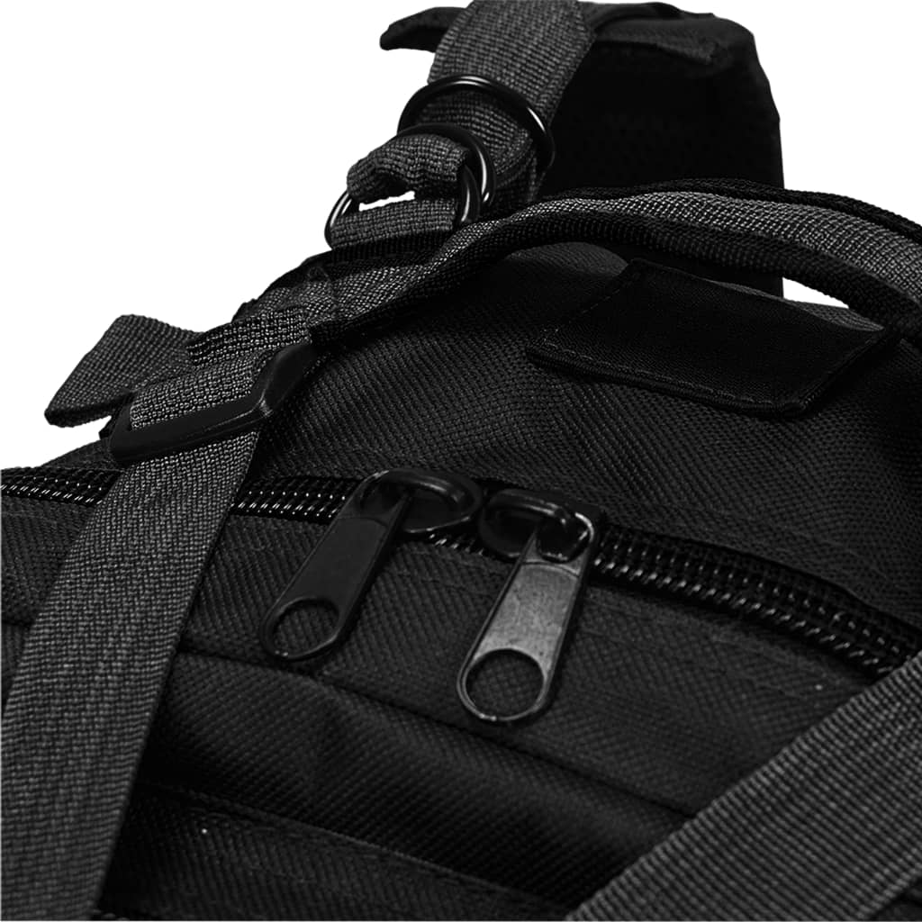 vidaXL Rucksack Armee-Stil 50 L Schwarz