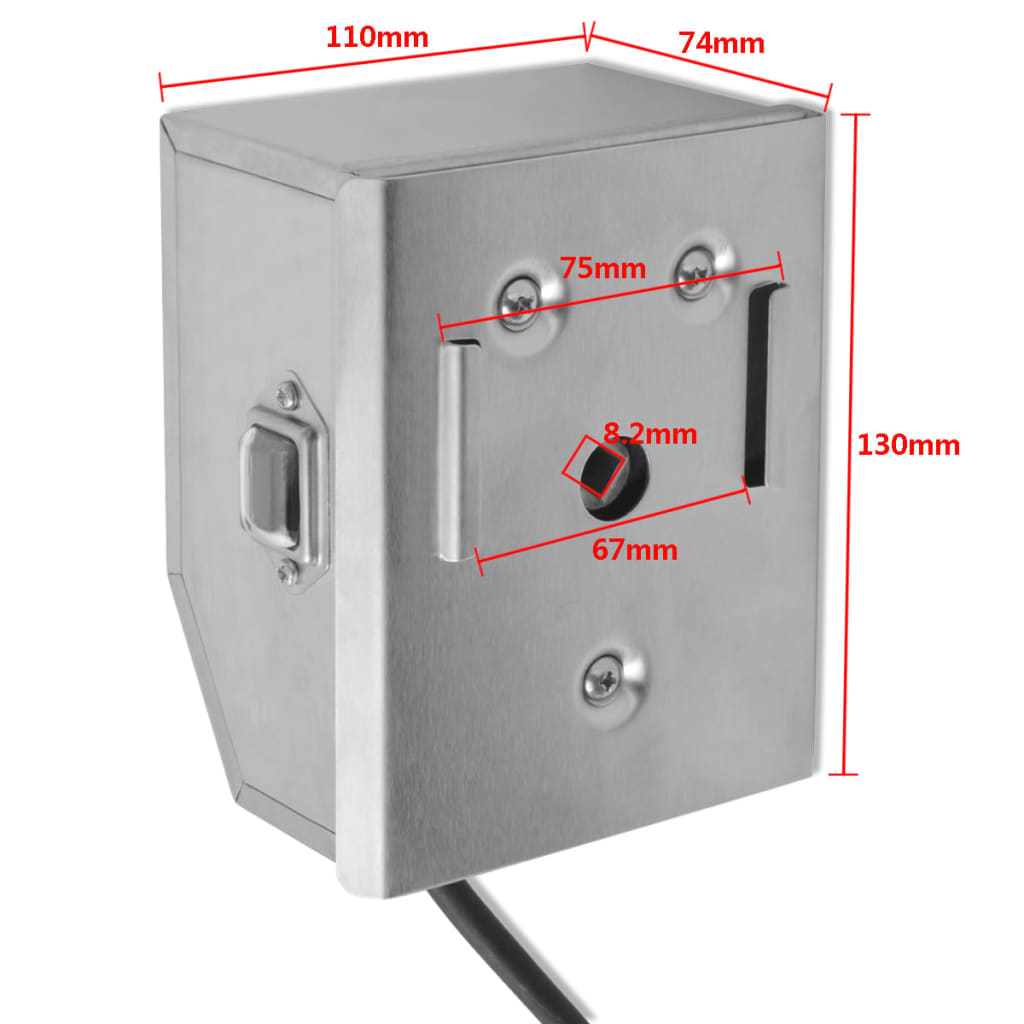 vidaXL BBQ Rotisserie-Drehspieß mit professionellem Motor Stahl 900 mm