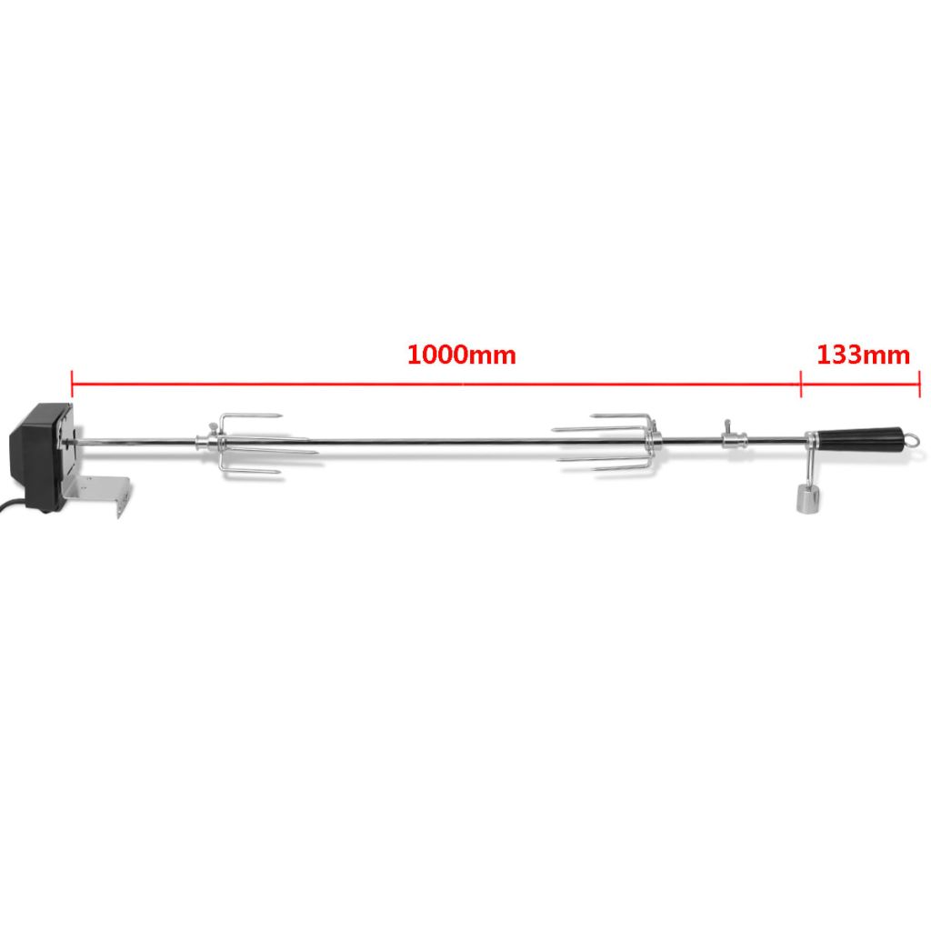 vidaXL Grillspieß mit Motor Stahl 1000 mm