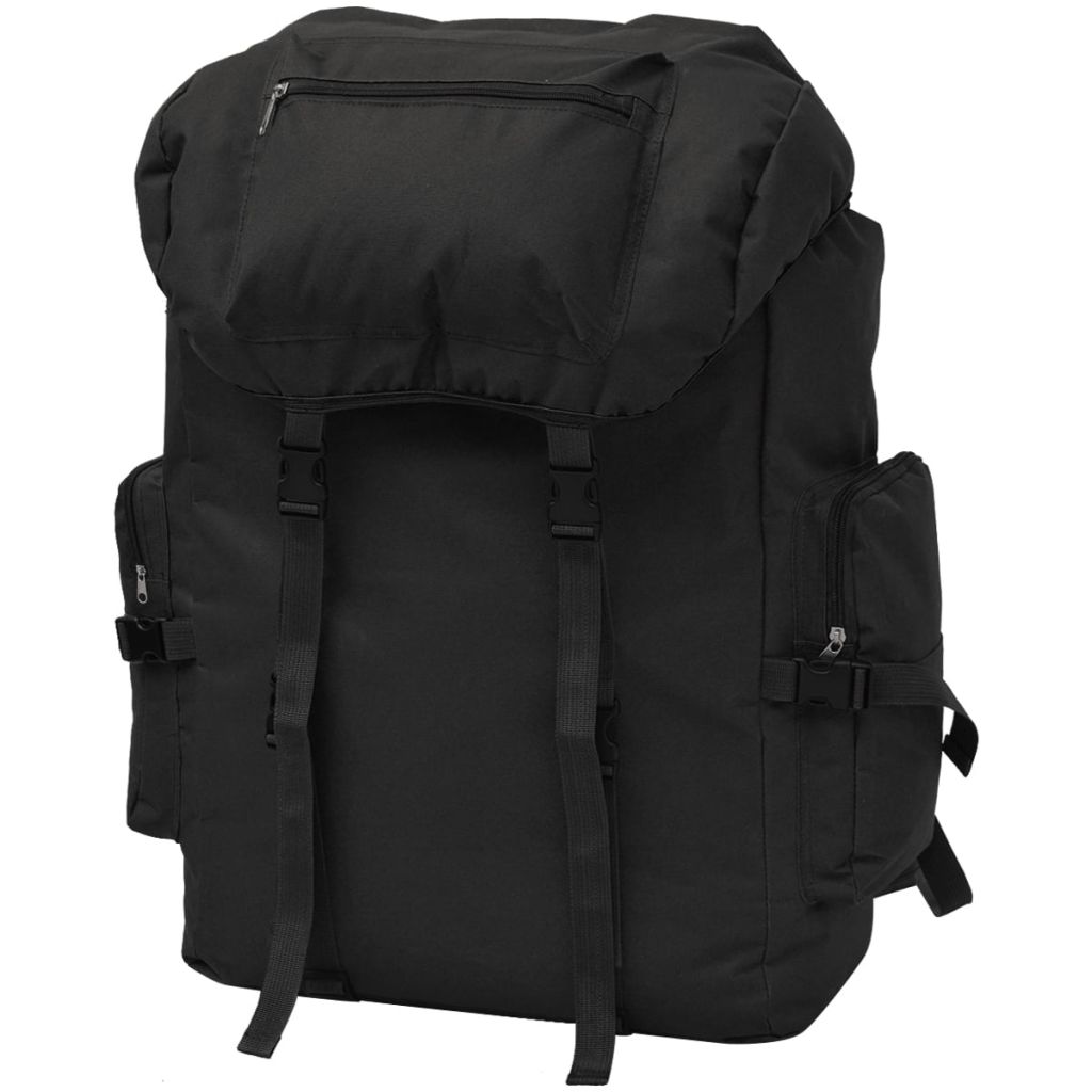 vidaXL Armeerucksack 65 L Schwarz