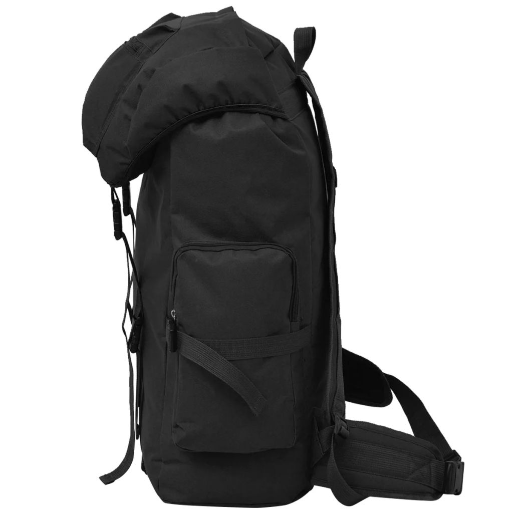 vidaXL Armeerucksack 65 L Schwarz