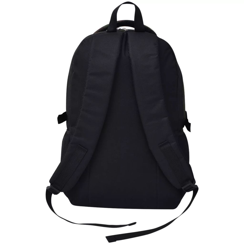 vidaXL Schulrucksack 40 L Schwarz und Tarnfarbe