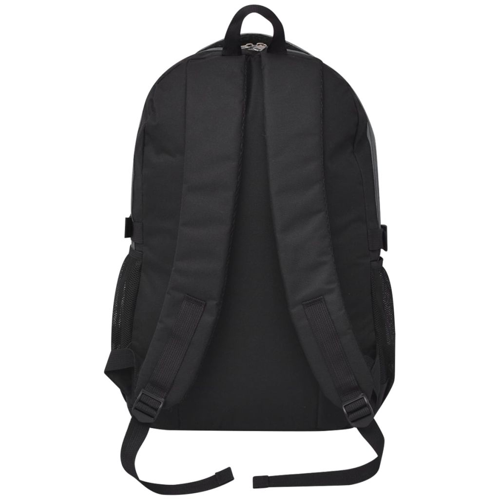 vidaXL Schulrucksack 40 L Schwarz und Grau