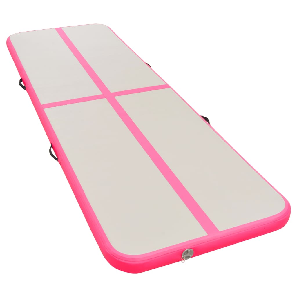 vidaXL Aufblasbare Gymnastikmatte mit Pumpe 300×100×10 cm PVC Rosa