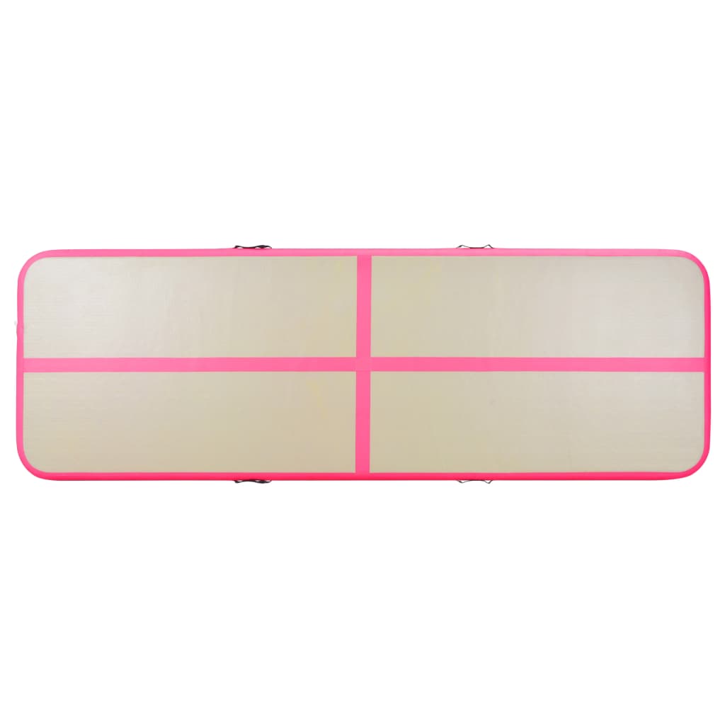 vidaXL Aufblasbare Gymnastikmatte mit Pumpe 300×100×10 cm PVC Rosa