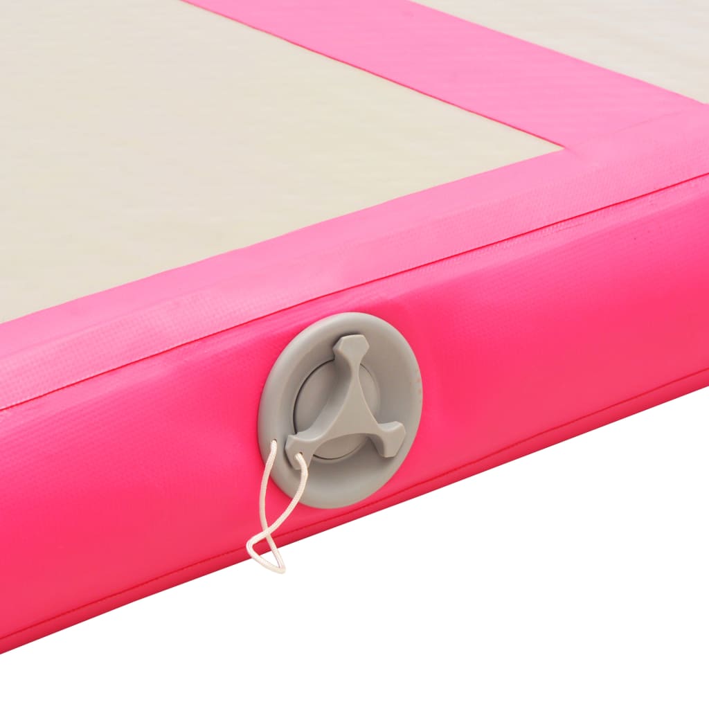 vidaXL Aufblasbare Gymnastikmatte mit Pumpe 400x100x10 cm PVC Rosa