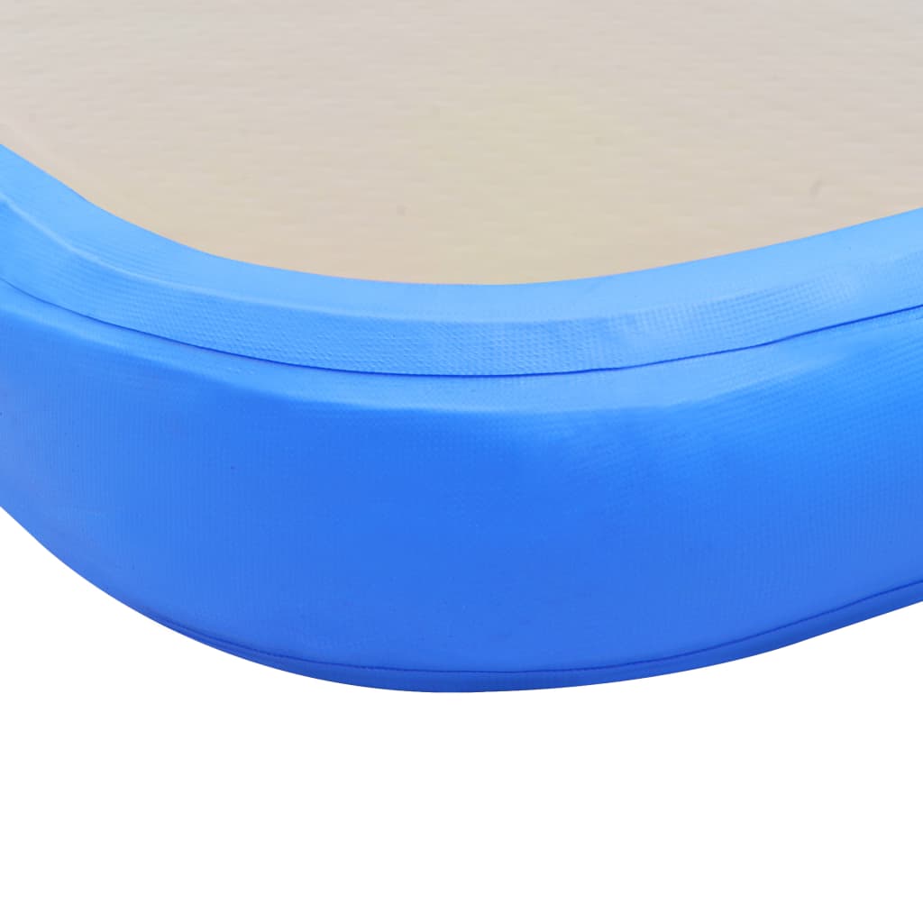 vidaXL Aufblasbare Gymnastikmatte mit Pumpe 400x100x10 cm PVC Blau