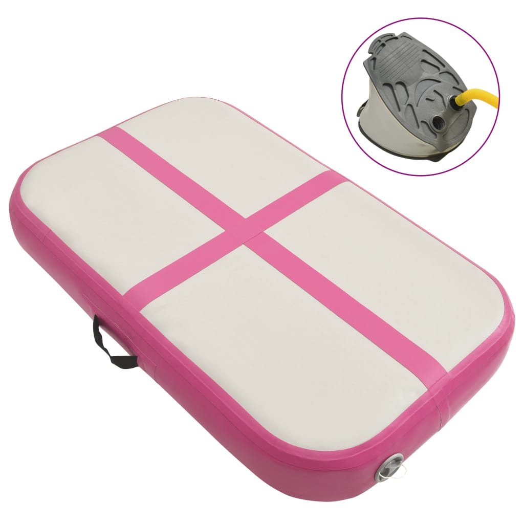 vidaXL Aufblasbare Gymnastikmatte mit Pumpe 60x100x10 cm PVC Rosa