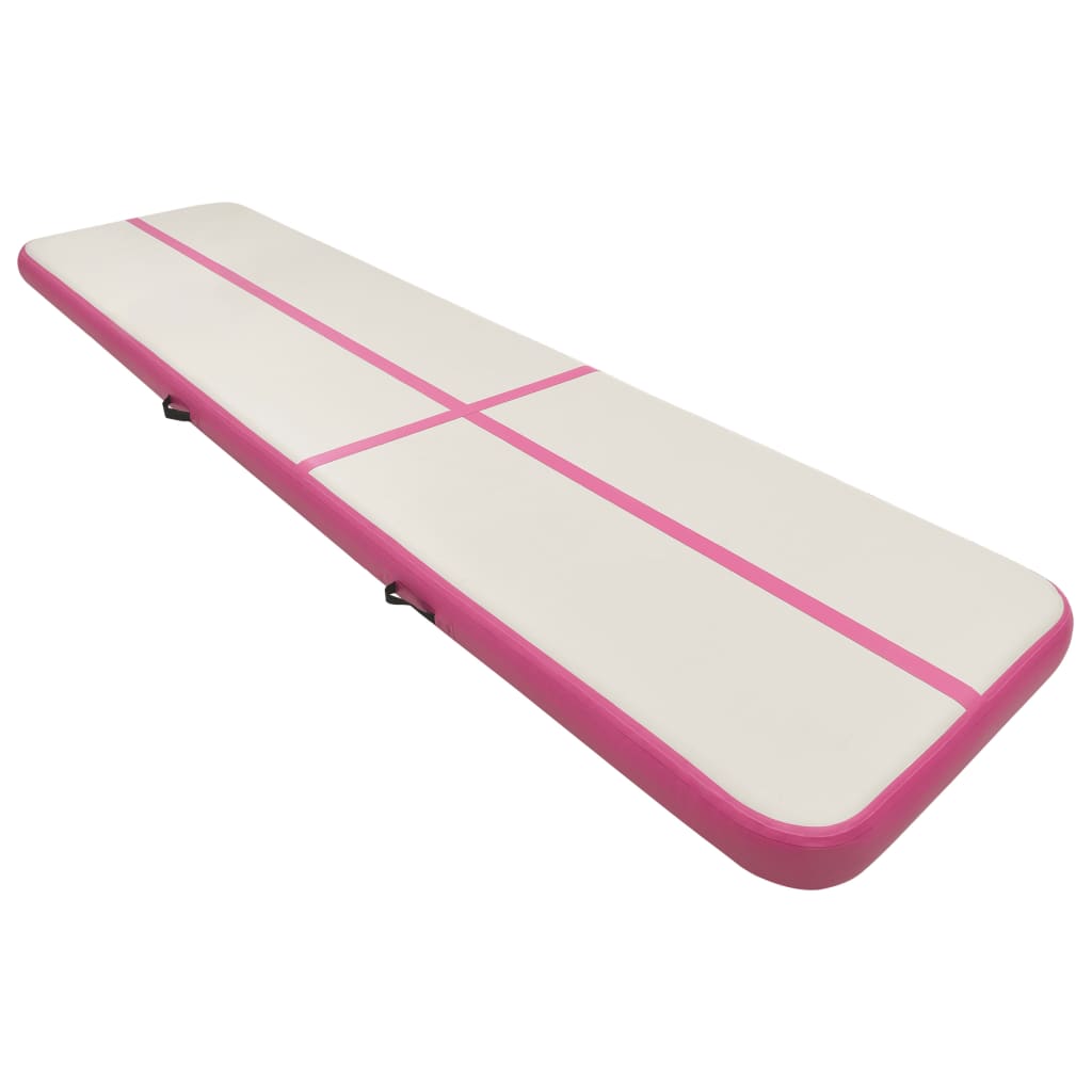 vidaXL Aufblasbare Gymnastikmatte mit Pumpe 600x100x15 cm PVC Rosa